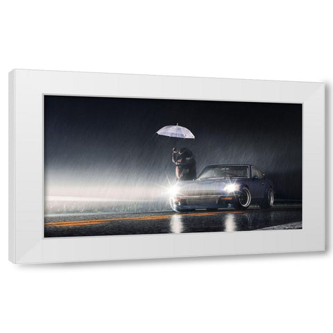 Ill Kiss Your Lips Again White Modern Wood Framed Art Print by F, Terry