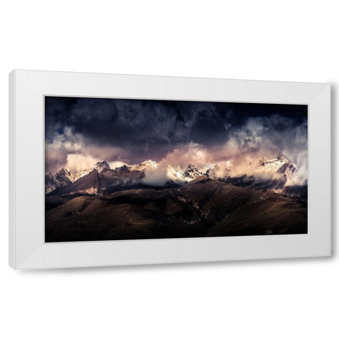 Tibet Snow Mountain A??Aenandfrac14;EÂ?Ay?Ac?A?? White Modern Wood Framed Art Print by Qiye