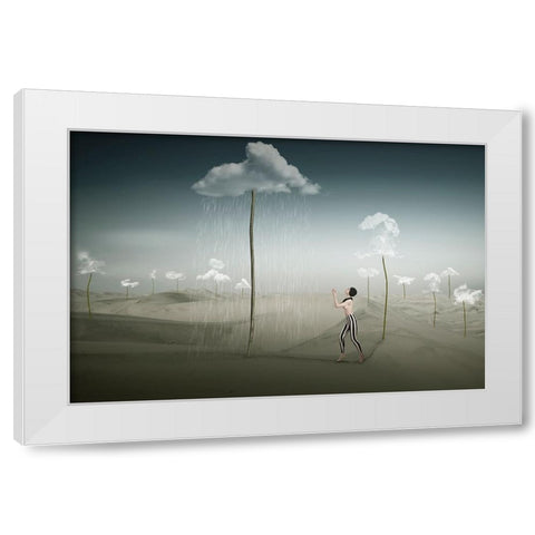 Cloud-Farm White Modern Wood Framed Art Print by von Diepenbroek, Christine