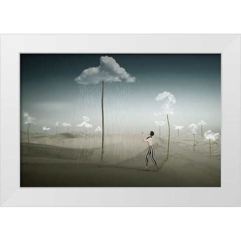 Cloud-Farm White Modern Wood Framed Art Print by von Diepenbroek, Christine