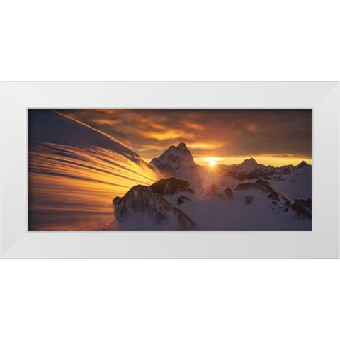 Glacier Light White Modern Wood Framed Art Print by Zhang, Yan