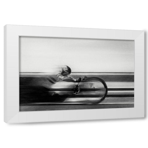 Street Racer White Modern Wood Framed Art Print by Flour, Bruno