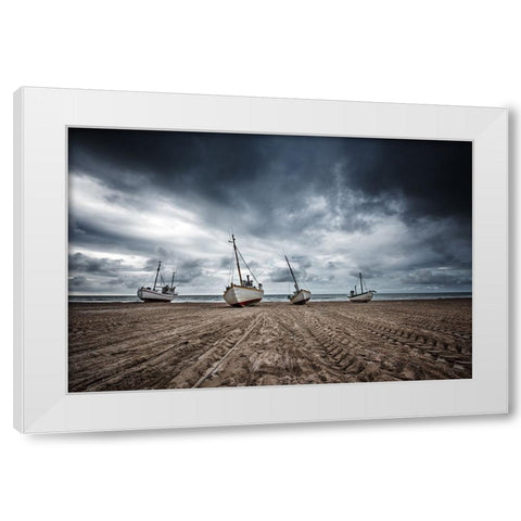 Ships White Modern Wood Framed Art Print by Fotomarion