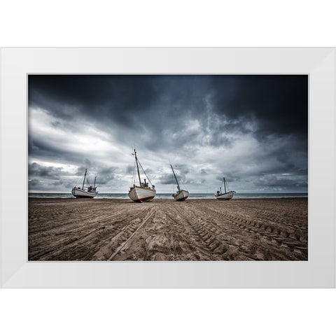 Ships White Modern Wood Framed Art Print by Fotomarion