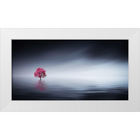Pink Tree At Lake White Modern Wood Framed Art Print by Hamiti, Bess