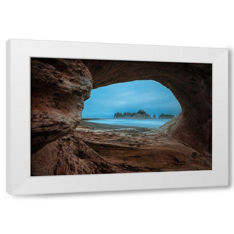 View From A Hollow Tree White Modern Wood Framed Art Print by Jacobs, Lydia