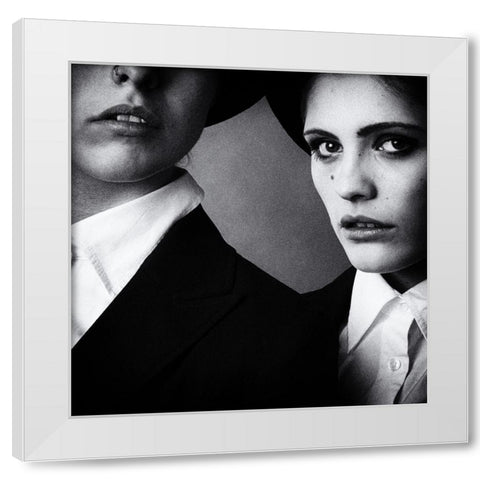 Blues Sisters White Modern Wood Framed Art Print by Schaller, Peter