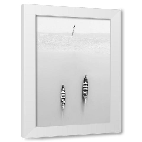 Morning Exercises White Modern Wood Framed Art Print by Chengzhou, Zhou