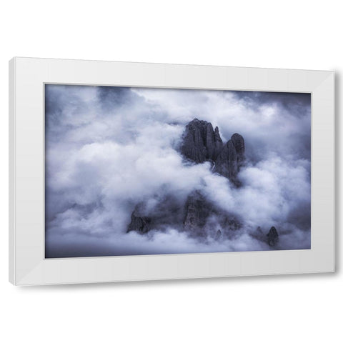 Drama In The Mountains White Modern Wood Framed Art Print by Gastager, Daniel