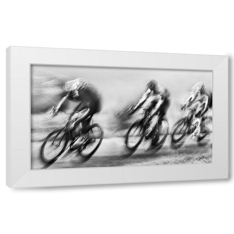 Pursuit White Modern Wood Framed Art Print by Urlings, Lou