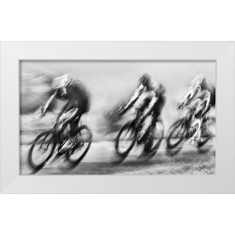 Pursuit White Modern Wood Framed Art Print by Urlings, Lou