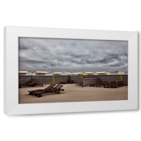 Waiting For The Sun White Modern Wood Framed Art Print by Depaepe, Yvette