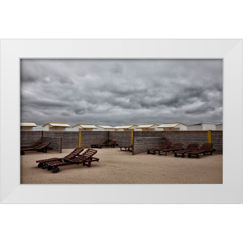 Waiting For The Sun White Modern Wood Framed Art Print by Depaepe, Yvette