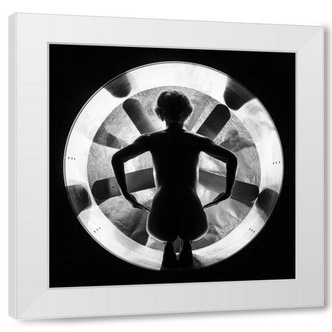 The Factory Fan White Modern Wood Framed Art Print by Stalmans, Luc