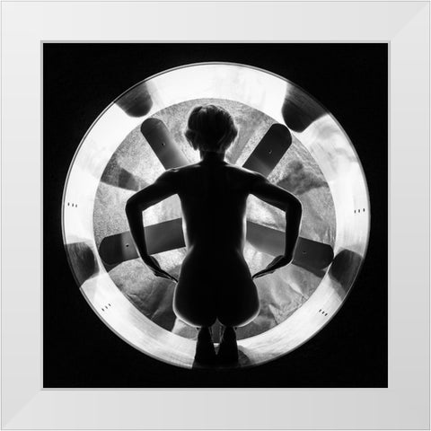 The Factory Fan White Modern Wood Framed Art Print by Stalmans, Luc