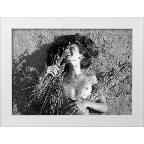 Liveliness White Modern Wood Framed Art Print by Kijurko, Lorna