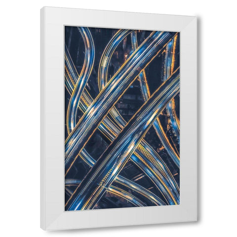 Large Interchange White Modern Wood Framed Art Print by Tianqi