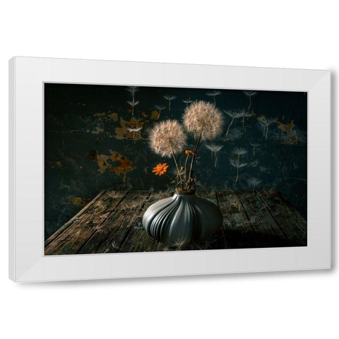 The Paratroopers White Modern Wood Framed Art Print by Kazamil, Farid