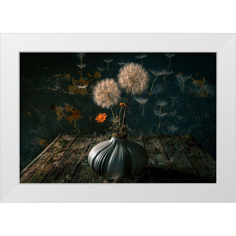 The Paratroopers White Modern Wood Framed Art Print by Kazamil, Farid