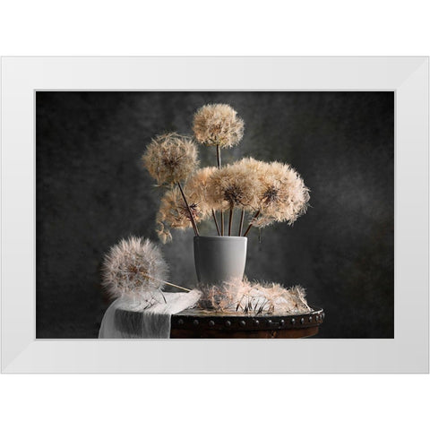 Dandelion Seed Pod White Modern Wood Framed Art Print by Jacobs, Lydia