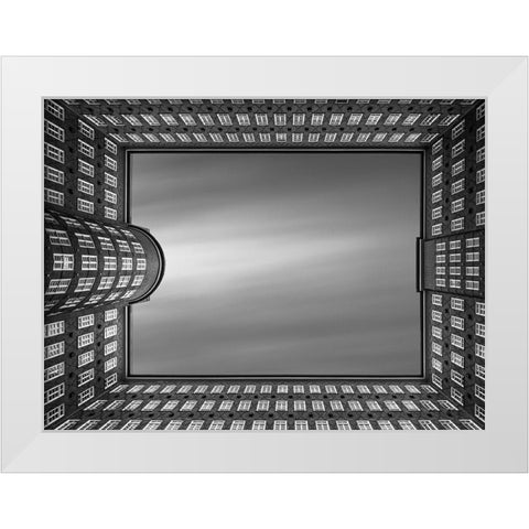 Qlook Up - Sprinkenhofq White Modern Wood Framed Art Print by Lopez, Oscar