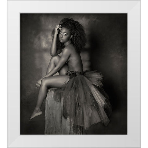 Sitting Pretty White Modern Wood Framed Art Print by Blease, Joan