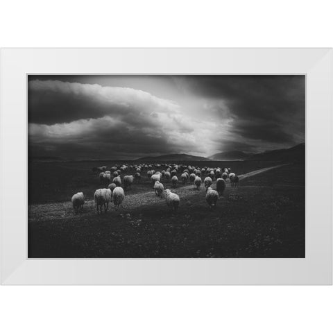 Untitled White Modern Wood Framed Art Print by Tanev, Todor