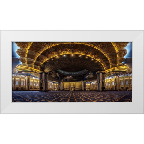 Grand Mosque Of Kuwait White Modern Wood Framed Art Print by Lechuga, Mario