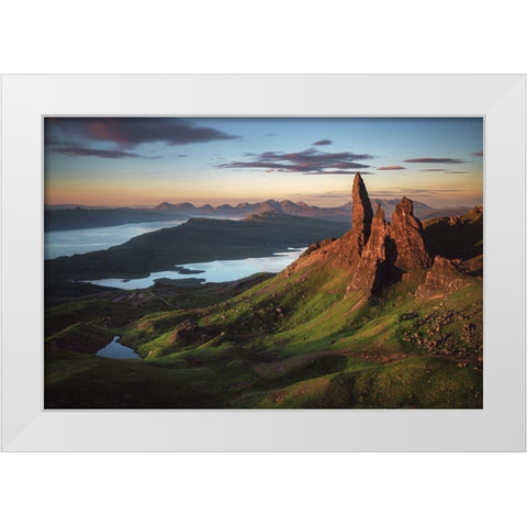 Scotland - Old Man Of Storr White Modern Wood Framed Art Print by Claude Castor, Jean