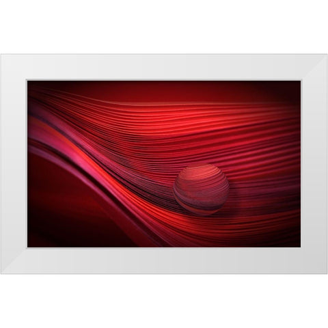 Red White Modern Wood Framed Art Print by Kerber, Jutta