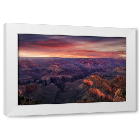 Canyon On Fire White Modern Wood Framed Art Print by F. Turienzo, Carlos