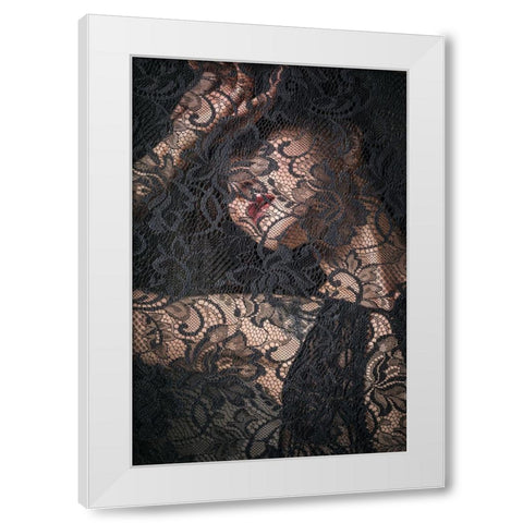 Keiko White Modern Wood Framed Art Print by Kiyota, Daisuke