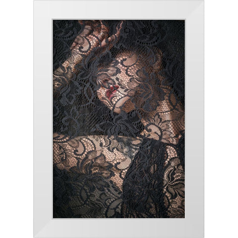 Keiko White Modern Wood Framed Art Print by Kiyota, Daisuke