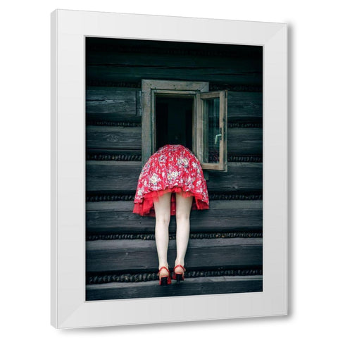 Getting Out - Getting In White Modern Wood Framed Art Print by Russocka, Magdalena