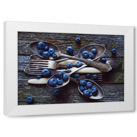 Spoonsablueberry White Modern Wood Framed Art Print by Karina, Aleksandrova
