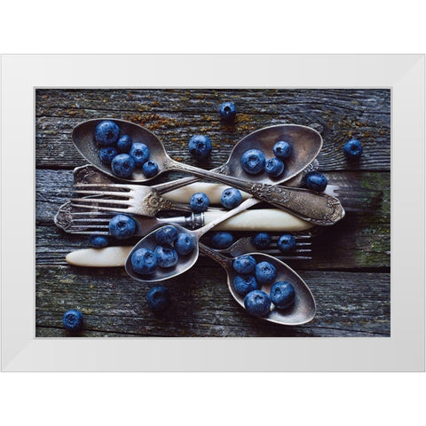 Spoonsablueberry White Modern Wood Framed Art Print by Karina, Aleksandrova