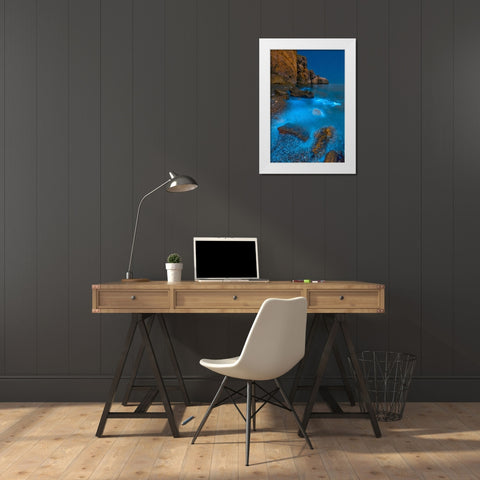 Bioluminescent Bay White Modern Wood Framed Art Print by Zhu, Hua