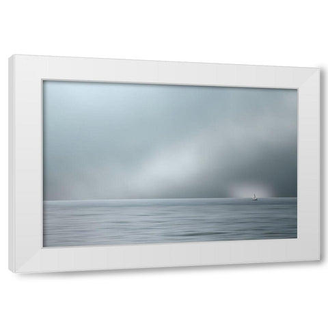 Go Full Steam Ahead White Modern Wood Framed Art Print by Claes, Gilbert