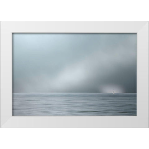 Go Full Steam Ahead White Modern Wood Framed Art Print by Claes, Gilbert