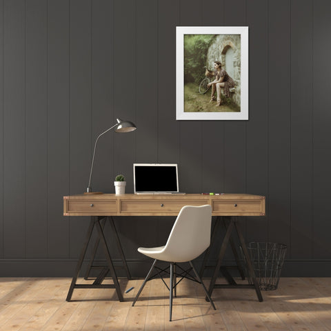 The Wall Game White Modern Wood Framed Art Print by Kenp