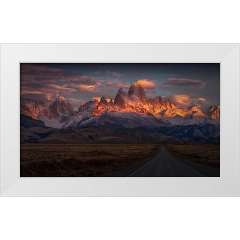 Burning Peak White Modern Wood Framed Art Print by Svoboda Mqep, Peter