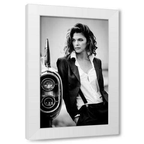 Jamie And The T-Bird White Modern Wood Framed Art Print by Muller Photography, Peter