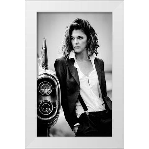 Jamie And The T-Bird White Modern Wood Framed Art Print by Muller Photography, Peter