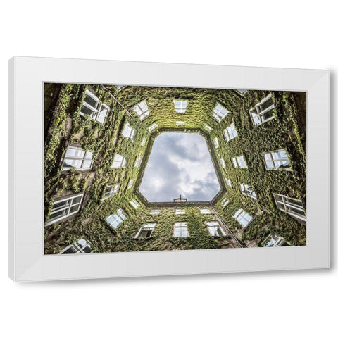 Vienna Courtyard White Modern Wood Framed Art Print by Cancian, Lorenza