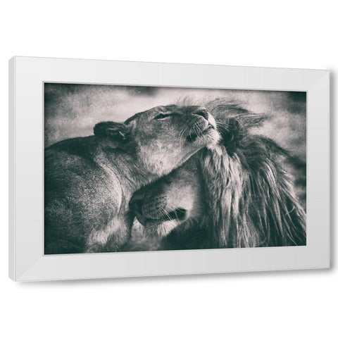 Love White Modern Wood Framed Art Print by Alnaser, Mohammed