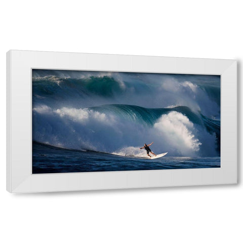 Dancing With Waves White Modern Wood Framed Art Print by H Yang, David
