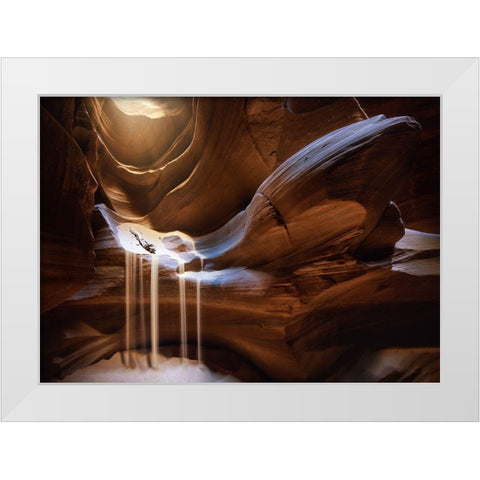 Antelope Waterfall White Modern Wood Framed Art Print by Pablo De, Juan