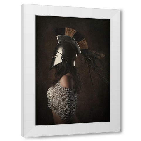 Lady Knight White Modern Wood Framed Art Print by Kayen-Mouthaan, Carola