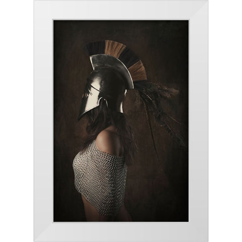 Lady Knight White Modern Wood Framed Art Print by Kayen-Mouthaan, Carola