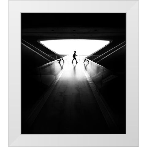 Time Travel White Modern Wood Framed Art Print by Marques, Eduardo
